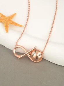 1pc Baseball Bat Shaped Pendant Necklace - Multicolor - View 2