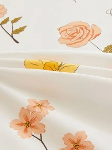 1入組公主風花卉圖案圖案蕾絲床裙套裝,3入組柔軟舒服水分吸收透氣床上用品適用於兩者男士和女士,家庭臥室亚麻成套工具 - 彩色 - 查看 5