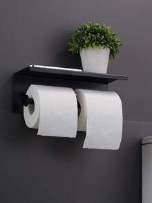 negro largo Soporte para toallas de papel , negro de acero inoxidable rollo papel Soporte , multipropósito Estante de almacenaje - Negro - Ver 2