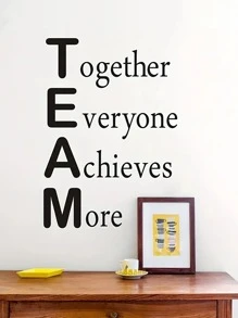 1 PC Động Lực Trích Dẫn Decal Dán Tường Cho Phòng Ngủ, Phòng Khách, Trang Trí Phòng Học - Đen và trắng - Xem 3