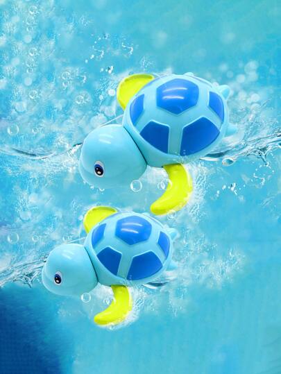 1只發條小烏龜玩具,適用於浴室和游泳池泡澡時間玩樂