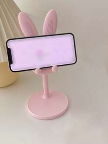 Rabbit Decor Adjustable Phone Holder - Pink - View 1