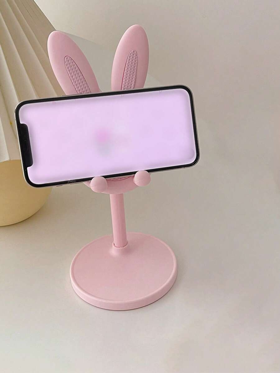 Rabbit Decor Adjustable Phone Holder - Pink - View 1