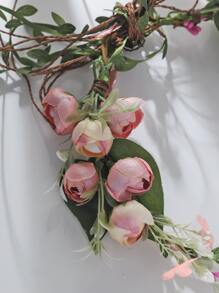 1pc Pearlescent Teacup Flower Wreath, Elegant For Weddings, Parties, Banquets, Events, Travel, Hawaiian Outfit For Women, Hair Accessories, Head Accessories, Bride To Be, Crown, Tiara