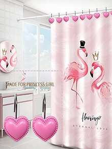 12pcs Heart Shaped Shower Curtain Hook - Pink - View 7