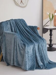 1 Miếng Một- lớp Dày lên Chăn nỉ Flannel Với Họa tiết Lưới , Màu thuần Thích hợp Đối với Tất cả các mùa Như Ga trải giường - Màu xanh ngọc - Xem 8