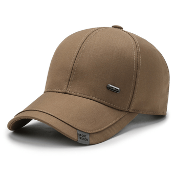 Men's New Pure Color Cap With Text Detailing And Hard Brim, Sun Protection Duckbill Cap, Baseball Hat, Fit For Big Head Casual