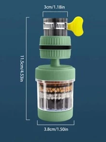 1pc Kitchen Faucet Water Filter, Tap Water Purifier, Splash Proof Tap Filter With Washable Cartridge For Home Use - Green - View 5