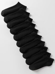 10 paia Calzino caviglia nero piatto design basic traspirante antiscivolo alla moda da donna