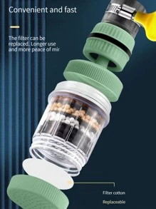 1pc Kitchen Faucet Water Filter, Tap Water Purifier, Splash Proof Tap Filter With Washable Cartridge For Home Use - Green - View 2