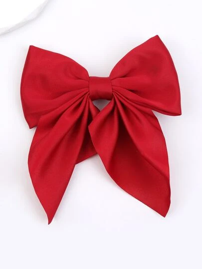 1pc Red Ribbon Bow Hair Clip, Elegant Solid Color Bowknot Hair Accessory For Girls Valentine's Day Claw Clips Hair Claws Hair Barrettes, School Stuff, College, Winter Outfit For Women, Bows, Cute, Christmas Outfit For Women, Head Accessories, Hair Accessories For Women