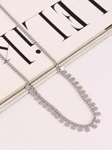 Dây chuyền tua rua tròn bằng thép không gỉ dành cho nữ, trang sức dây chuyền choker - Bạc - Xem 2