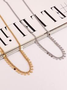 Dây chuyền tua rua tròn bằng thép không gỉ dành cho nữ, trang sức dây chuyền choker - Bạc - Xem 5