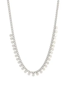 Dây chuyền tua rua tròn bằng thép không gỉ dành cho nữ, trang sức dây chuyền choker - Bạc - Xem 4