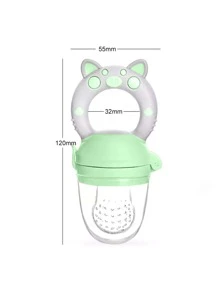 KUNT 1pc Baby Silicone Piglet Shaped Fruit & Vegetable Teether, Suitable For Daily Feeding - Green - View 9