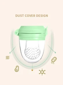 KUNT 1pc Baby Silicone Piglet Shaped Fruit & Vegetable Teether, Suitable For Daily Feeding - Green - View 7