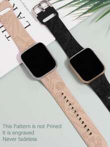 2 件花朵压花硅胶透气表带兼容 Apple Watch 38mm 40mm 41mm 42mm 44mm 45mm 49mm 可爱女式野花花卉图案柔软运动表带替换腕带兼容 Apple Watch Series 8 7/SE/6/5/4/3/2/1 情人节 - 彩色 - 查看 2