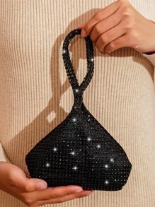 閃爍亮片、亮片、奢華、閃亮的小型鑲嵌鑽石裝飾手提包,適用於派對便攜、小錢包、商務休閒、通勤、戶外、體育場和假期使用。適用於女士、女性、白領工人。鑲嵌鑽石手袋、晚禮服包、晚宴包、豆腐珠、鑲嵌鑽石適用於派對、女孩、女人、新娘,非常適合派對、婚禮、舞會、晚宴/宴會等場合。 - 黑色 - 查看 2