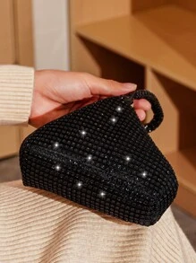 閃爍亮片、亮片、奢華、閃亮的小型鑲嵌鑽石裝飾手提包,適用於派對便攜、小錢包、商務休閒、通勤、戶外、體育場和假期使用。適用於女士、女性、白領工人。鑲嵌鑽石手袋、晚禮服包、晚宴包、豆腐珠、鑲嵌鑽石適用於派對、女孩、女人、新娘,非常適合派對、婚禮、舞會、晚宴/宴會等場合。 - 黑色 - 查看 5
