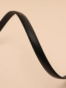 1pc Women's Black Pu Material Vintage Gold Buckle Versatile Belt Casual Summer, School Fall, Autumn, Halloween - Black - View 5