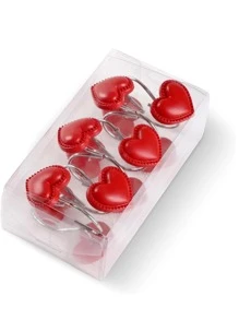 12pcs Heart Decor Shower Curtain Hook - Red - View 4