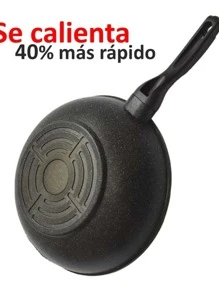 SWISS SILVER Wok de 26cm Antiadherente Cerámica Granito Titanio - Coreano - Negro - Ver 3