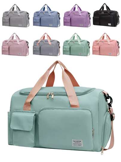 Large Zipper Duffel Bag, Foldable Travel Storage Bag Carry-On Bag, Simple Weekender Overnight Bag Travel Bag Holiday Luggage Bag Weekend Bag Back To School For Travel Gym Bag Purse Computer Beach Bag Student Large Capacity Multi-Functional Outdoor Portable Fashionable Casual Dad Gifts Boyfriend Gifts Clutch Handbags