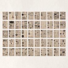 YANJI 50入組/包復古風格報紙圖案裝飾材料紙審美剪貼簿日記拼貼畫材料藝術設計紙 - 黑色 - 查看 2