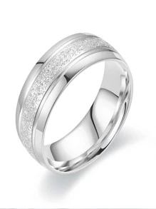 1 nhẫn thép titan, dây đeo đơn giản hai tông màu thời trang Nhẫn nam / nữ hoàn thiện mờ, nhẫn đôi, giản dị, hiện đại, nhẫn cưới cho cô dâu hoặc chú rể - Bạc - Xem 1