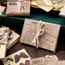 YANJI 50入組/包復古風格報紙圖案裝飾材料紙審美剪貼簿日記拼貼畫材料藝術設計紙 - 黑色 - 查看 4