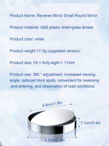 2 piezas Espejo alta definición de coche punto ciego vista trasera - transparente - Ver 4