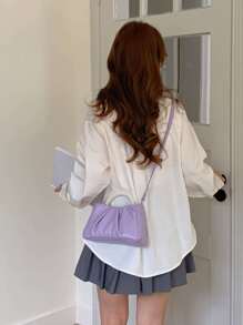 Argyle Princess Faux Pearl & Rhinestone Pearl Chain & Decor Faux Pearl w kształcie chmurki Składana torebka crossbody na imprezę, wesele, bal i kolację, szminki, damska torebka z perłami