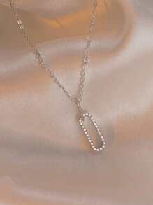 BALMORA 1入組時尚S925銀雙環連接吊墜項鍊帶可調節流蘇適合女士,生日禮物 - 銀色 - 查看 6