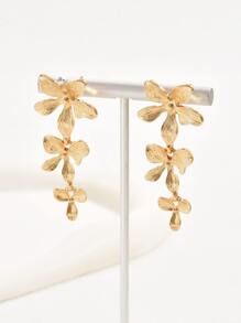 1pair Lilac Flower Design Elegant Earrings For Summer Parties, Weddings, Vacations, Graduations And Holiday Gifts Valentines,Mom,Mother,Mother's Day,Gift - Yellow Gold - View 2