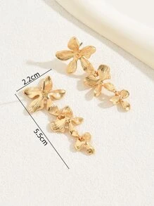 1pair Lilac Flower Design Elegant Earrings For Summer Parties, Weddings, Vacations, Graduations And Holiday Gifts Valentines,Mom,Mother,Mother's Day,Gift - Yellow Gold - View 5