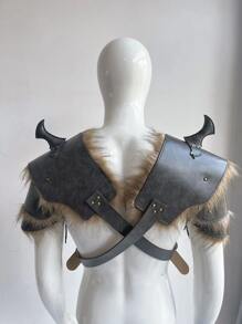 1pair Women Buckle & Studded Decor Scapula For Party - Dark Grey - View 4
