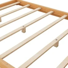 MERAX Queen Size Canopy Platform Bed With Support Legs - 薑色 - 查看 9