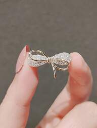 Bowknot Design Brooch For Women, Silk Scarf Clip, Clothing Fastener, Collar Decor, Summer