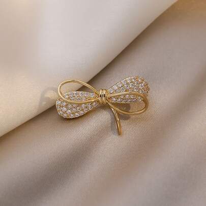 女士蝴蝶結設計胸針，絲巾夾，衣物固定扣，領子裝飾，夏季必備