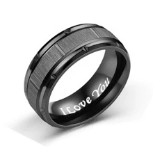 Anillo de acero de titanio de moda como regalo del Día de San Valentín o del Día del Padre para el esposo, la mamá, la madre, el Día de la Madre