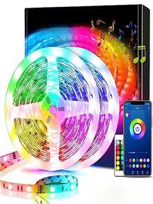 1pc Smart Led Lights, 5050 RGB Led Strip Lights with Remote, App Control Timer Schedule Led Music Strip Lights (Excluding boxes) - Multicolor - View 1