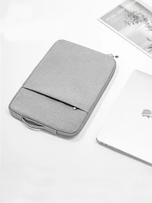 Plain Laptop Bag - Light Grey - View 1