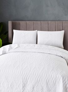 3pcs Geometric Diamond Printed Bedding Set (1 Duvet Cover + 2 Pillowcases), Skin-Friendly, Breathable, Soft & Comfortable, Without Comforter And Pillows Inside