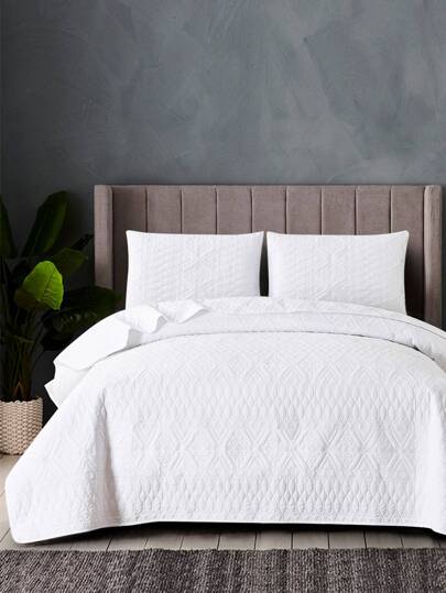 3pcs Geometric Diamond Printed Bedding Set (1 Duvet Cover + 2 Pillowcases), Skin-Friendly, Breathable, Soft & Comfortable, Without Comforter And Pillows Inside