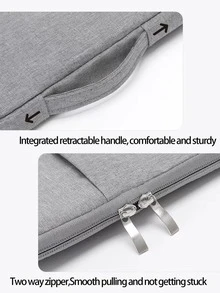 Plain Laptop Bag - Light Grey - View 3