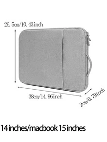 Plain Laptop Bag - Light Grey - View 4