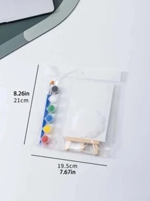 孩子們繪畫套裝帶畫架,顏料和刷 - 彩色 - 查看 3