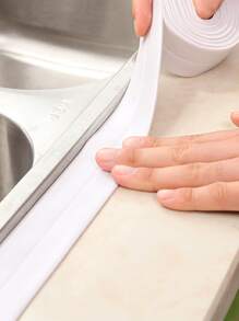 1 卷厨房和浴室防水胶带，用于炉灶墙角线、防潮、防霉、水槽缝隙密封条、贴纸、墙贴花、用于家庭装饰的乙烯基贴花、春季装饰品让您的家焕然一新、拉玛装饰贴纸 - 白色 - 查看 4