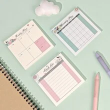 1pc Stationery, Office Supplies, Learning Tools Notebook For Weekly & Monthly Planning And Note Taking - White - View 5