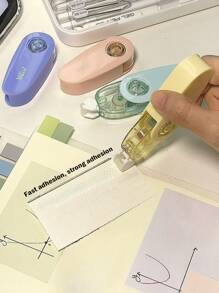 1pc Creative Foldable Sticky Tape For Planner, 3m Large Capacity Dot Glue, Paper Tape Tool - Yellow - View 9